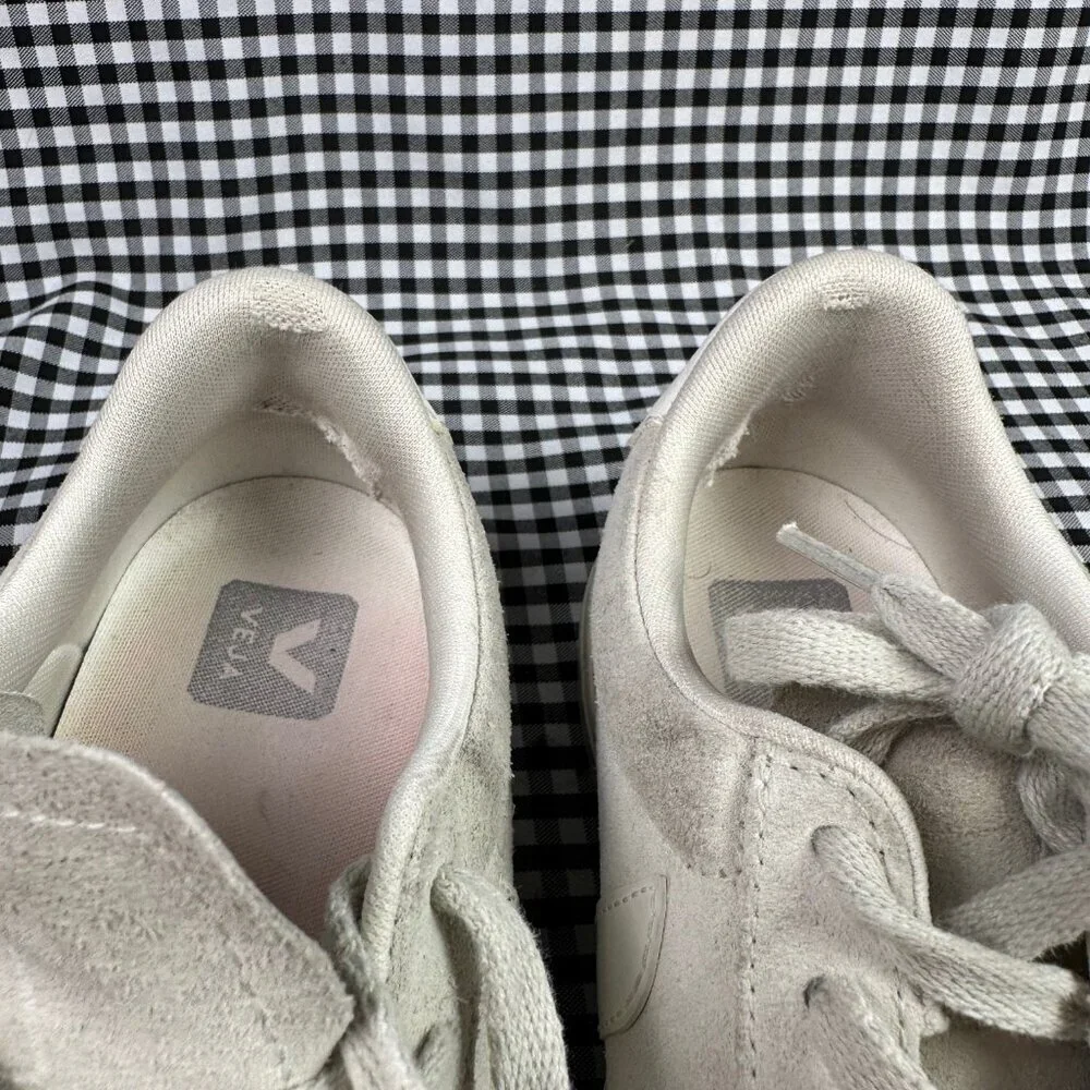 Veja Campo Suede Cream White Lightweight Lace Up Casual Trainer Natural Womens 8